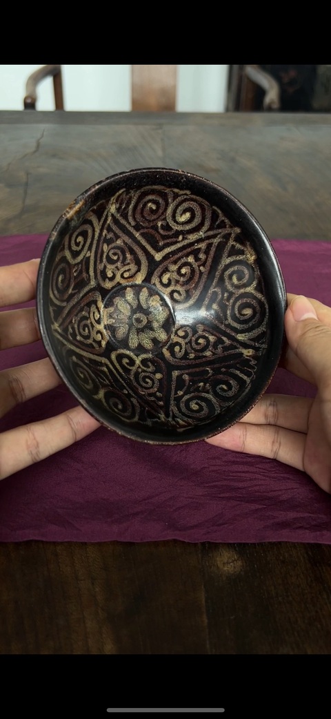 古玩陶瓷吉州窯剔犀紋盞真品鑒賞圖