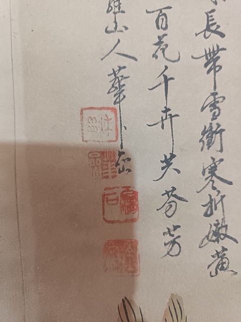 古玩字畫華嵒款花鳥真品鑒賞圖