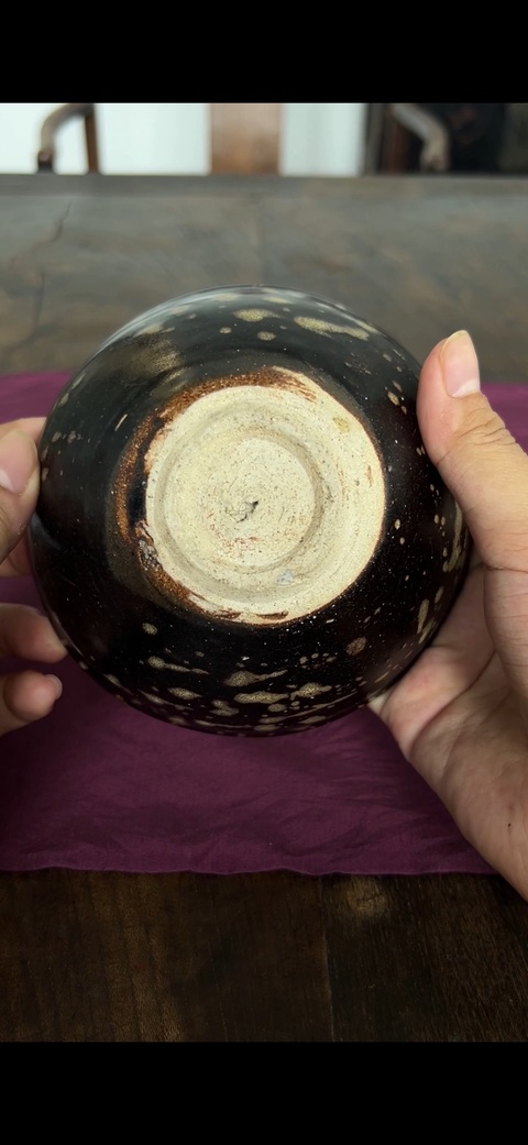 古玩陶瓷吉州窯彩繪花卉紋茶盞，注意品相真品鑒賞圖