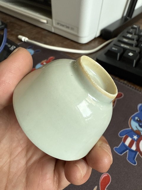 古玩陶瓷清早期白釉杯真品鑒賞圖