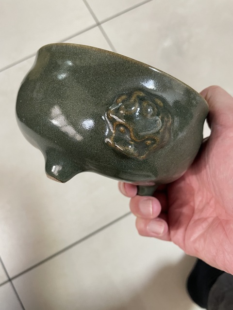 古玩陶瓷茶葉末釉香爐真品鑒賞圖
