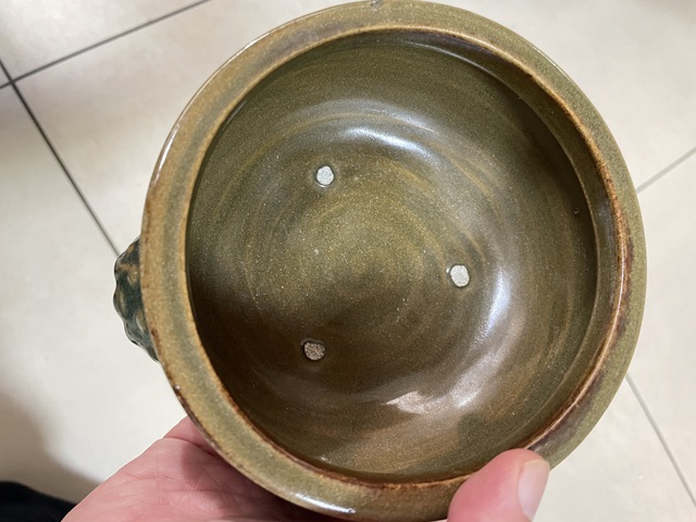 古玩陶瓷茶葉末釉香爐真品鑒賞圖
