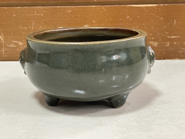 古玩陶瓷茶葉末釉香爐真品鑒賞圖
