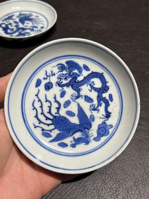 古玩陶瓷青花龍鳳紋盤真品鑒賞圖