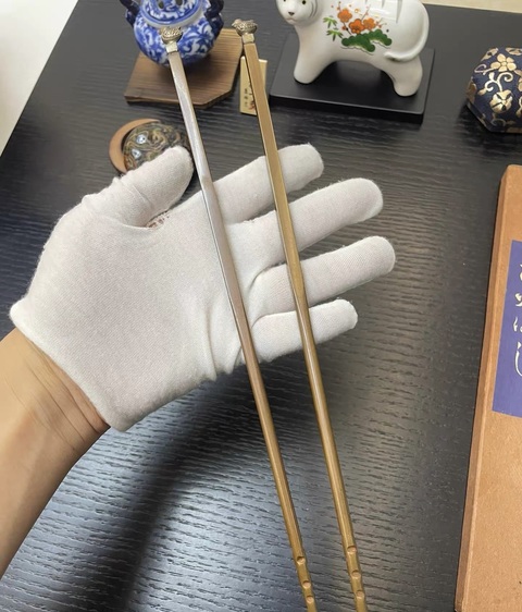 古玩銅器銅筷子真品鑒賞圖