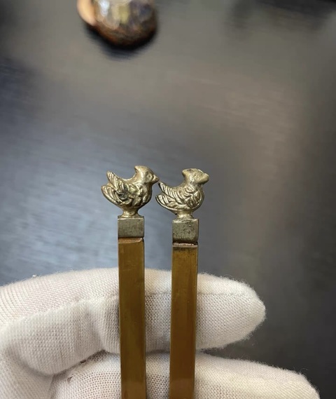 古玩銅器銅筷子真品鑒賞圖