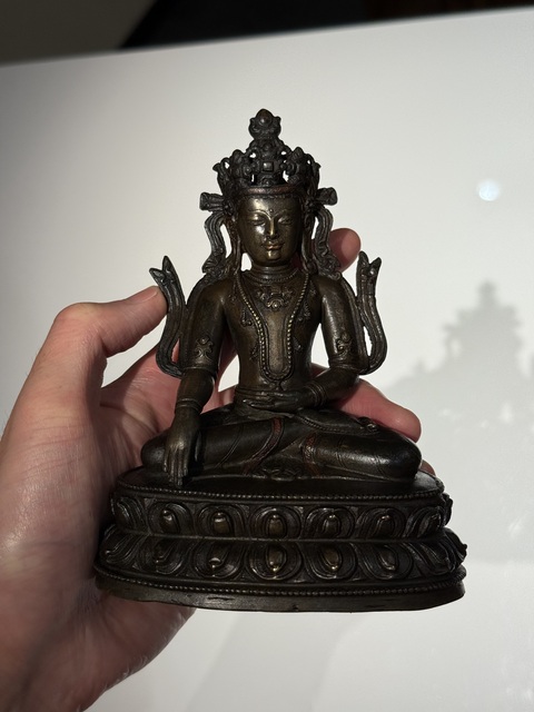 古玩銅器銅寶冠釋迦真品鑒賞圖