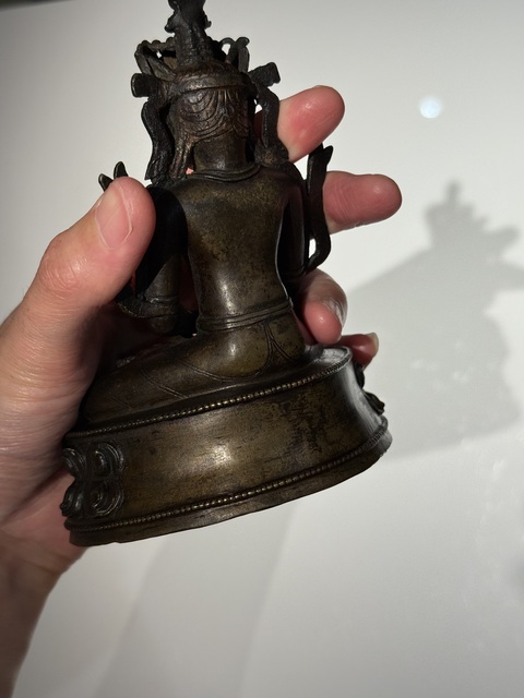古玩銅器銅寶冠釋迦真品鑒賞圖