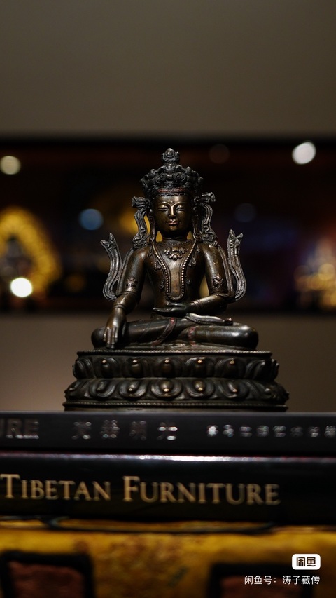 古玩銅器銅寶冠釋迦真品鑒賞圖