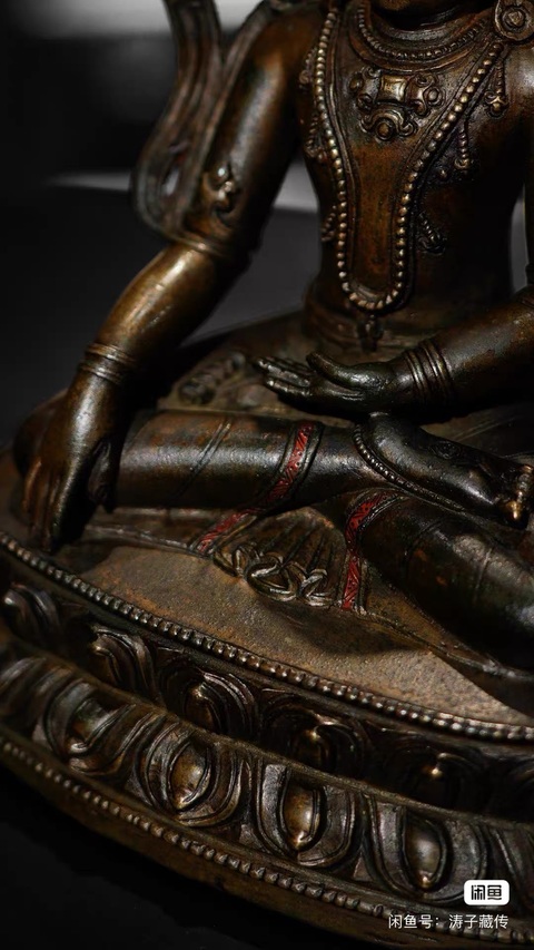 古玩銅器銅寶冠釋迦真品鑒賞圖