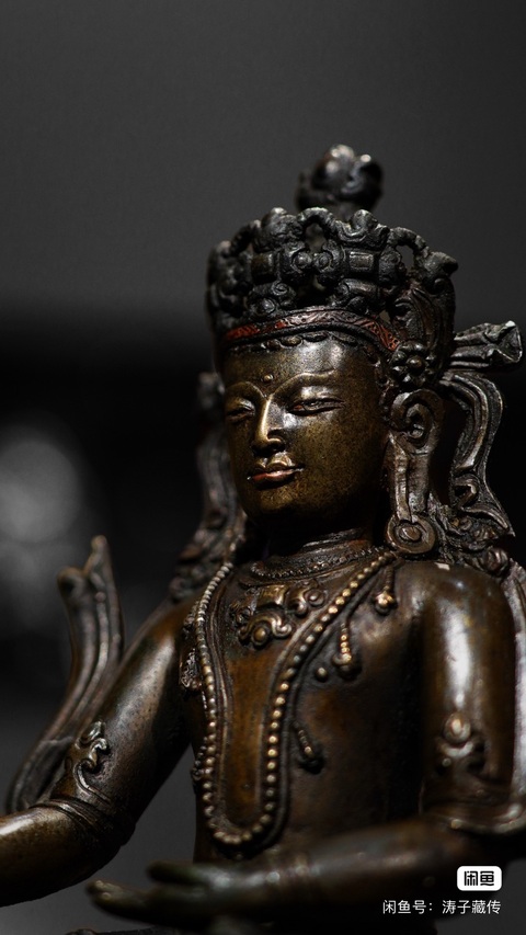 古玩銅器銅寶冠釋迦真品鑒賞圖