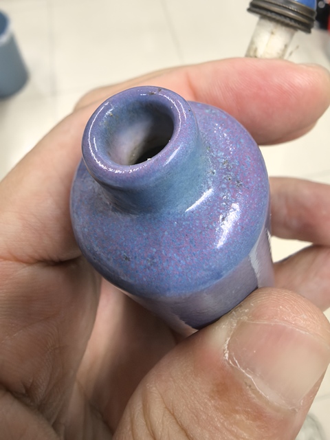 古玩陶瓷窯變釉鼻煙壺真品鑒賞圖