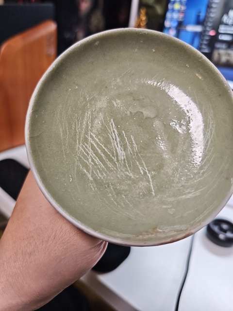 古玩陶瓷龍泉青瓷高足杯真品鑒賞圖