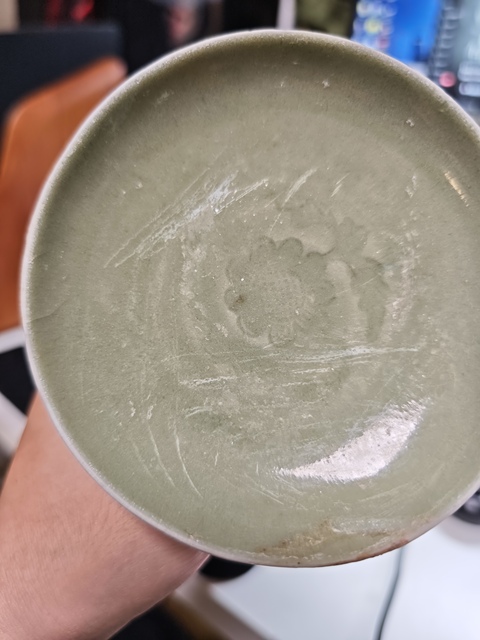 古玩陶瓷龍泉青瓷高足杯真品鑒賞圖