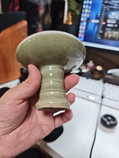 古玩陶瓷龍泉青瓷高足杯真品鑒賞圖