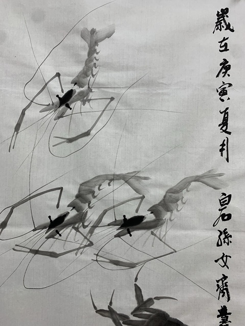 古玩字畫白石孫女齊慧娟 蝦蟹圖拍賣,當前價格0元