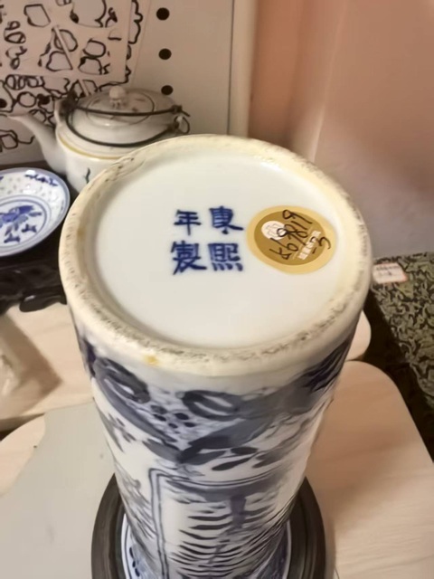 古玩陶瓷花鳥紋青花花觚真品鑒賞圖