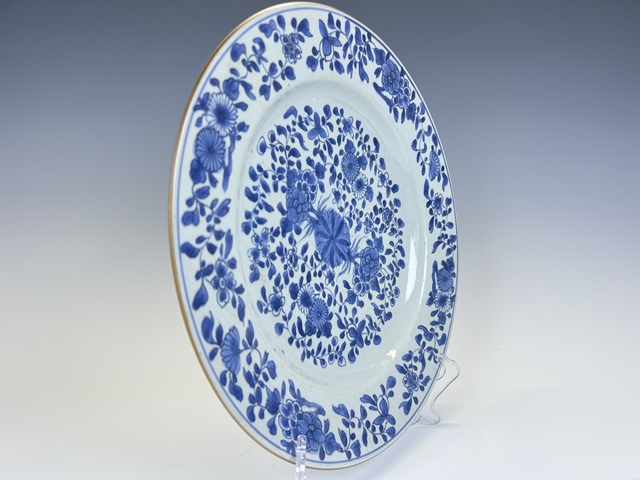 古玩陶瓷清康熙·青花花卉盤拍賣,當前價格168元