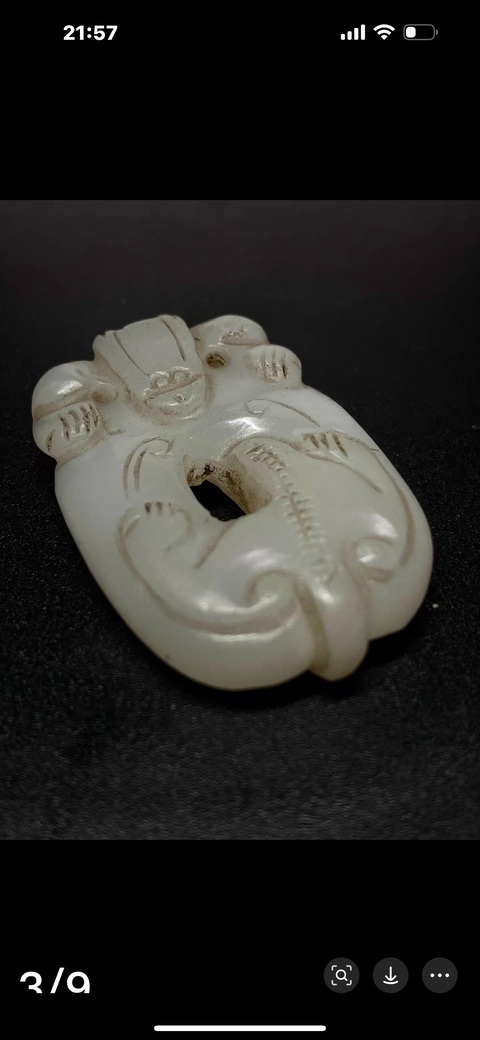 古玩玉器螭龍佩真品鑒賞圖
