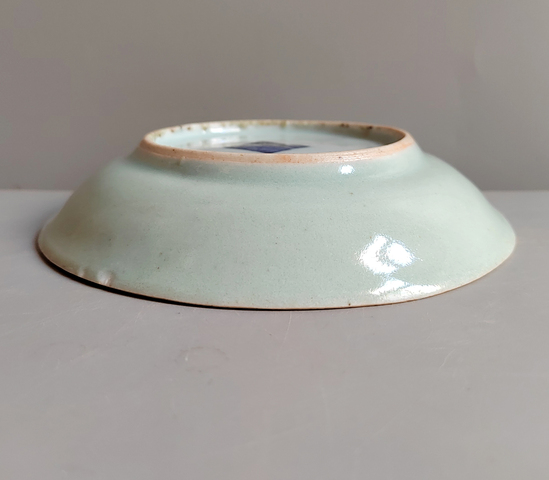 古玩陶瓷豆青釉盤真品鑒賞圖