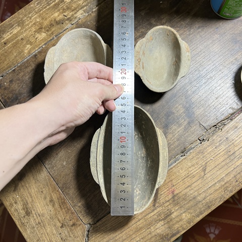 古玩陶瓷灰陶羽觴杯真品鑒賞圖