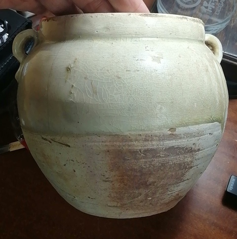 古玩陶瓷岳州窯青釉雙系罐真品鑒賞圖