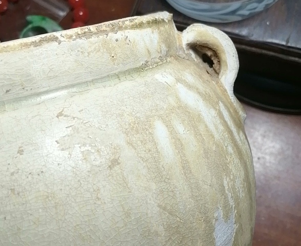 古玩陶瓷岳州窯青釉雙系罐真品鑒賞圖
