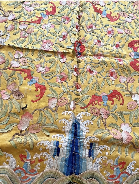 古玩雜項刺繡坐墊真品鑒賞圖