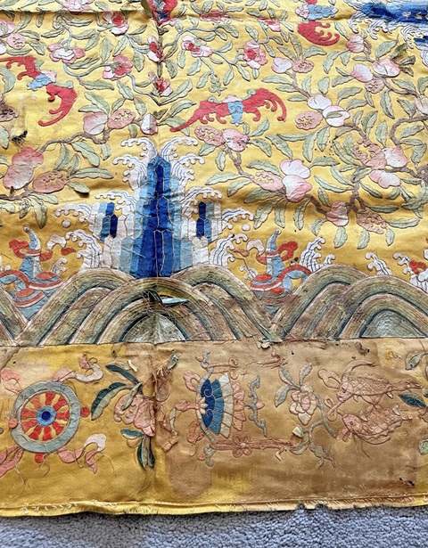 古玩雜項刺繡坐墊真品鑒賞圖