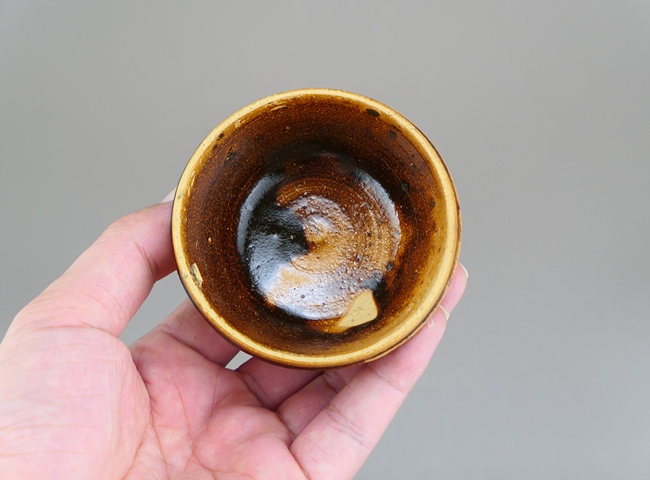 古玩陶瓷明末清初.吉州窯紫金釉束口盞拍賣,當(dāng)前價格34元