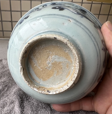 古玩陶瓷青花花卉紋碗，混合料真品鑒賞圖