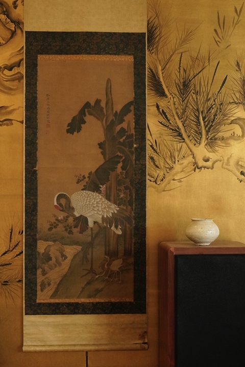 古玩字畫鶴壽圖真品鑒賞圖