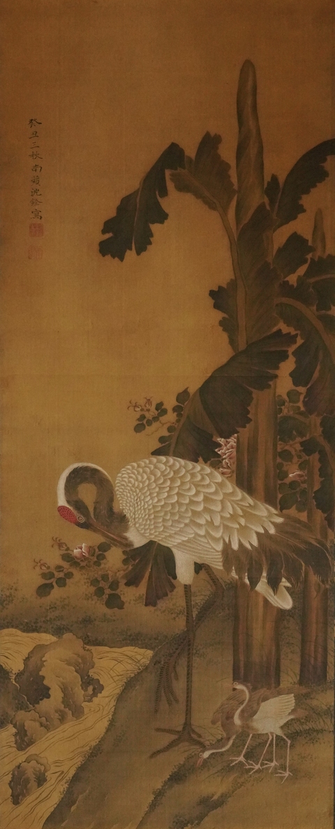 古玩字畫鶴壽圖真品鑒賞圖