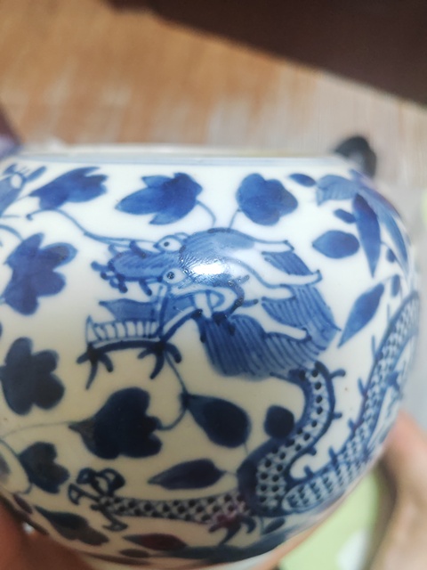 古玩陶瓷龍紋青花水呈真品鑒賞圖