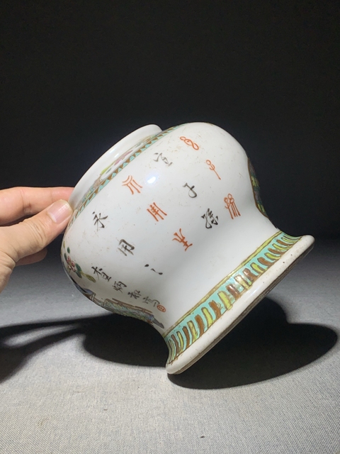 古玩陶瓷粉彩博古圖將軍罐真品鑒賞圖