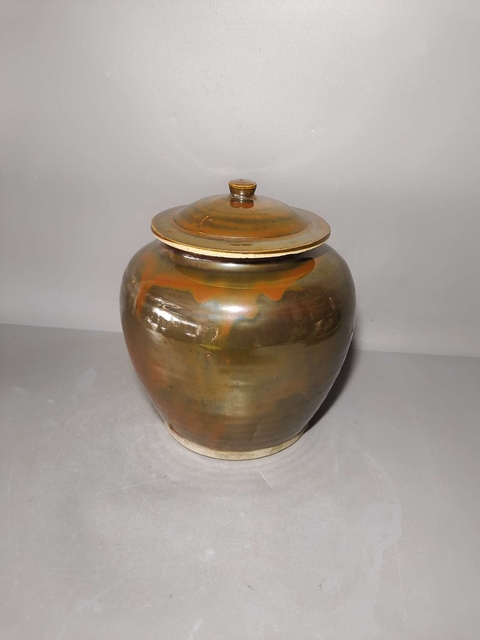 古玩陶瓷紫金釉蓋罐真品鑒賞圖