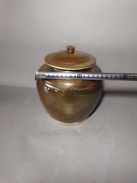 古玩陶瓷紫金釉蓋罐真品鑒賞圖