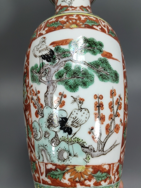 古玩陶瓷民國-五彩花鳥紋棒槌瓶拍賣,當(dāng)前價格3699元