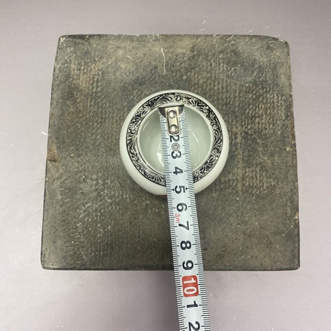 古玩陶瓷民國礬紅團龍紋水盂真品鑒賞圖