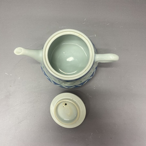古玩陶瓷清晚期·玲瓏瓷青花執壺拍賣,當前價格1390元