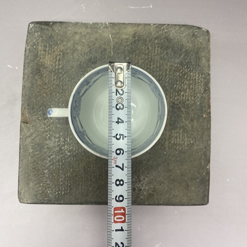 古玩陶瓷清乾隆·樓臺亭閣山水青花執杯拍賣,當前價格469元