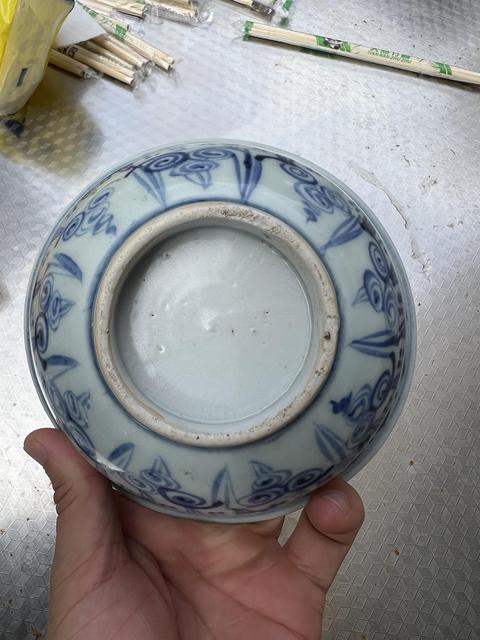 古玩陶瓷青花龜背紋撇口碗真品鑒賞圖