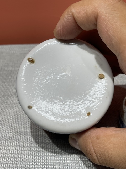 古玩陶瓷晚清青花描金花卉紋溫酒壺真品鑒賞圖