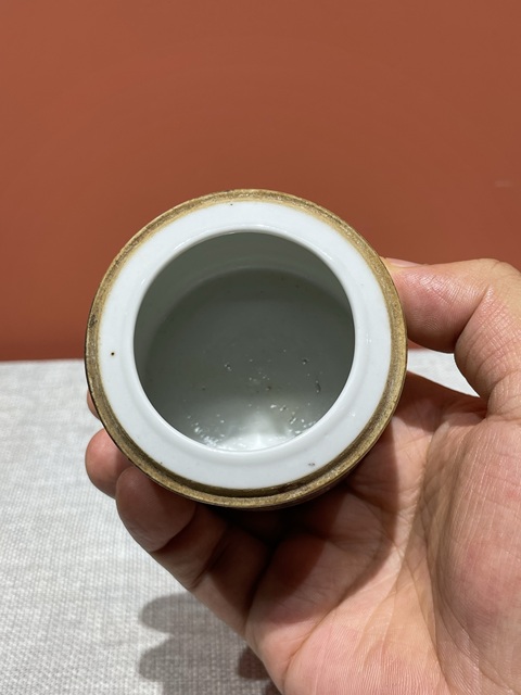 古玩陶瓷晚清青花描金花卉紋溫酒壺真品鑒賞圖