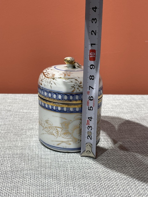 古玩陶瓷晚清青花描金花卉紋溫酒壺真品鑒賞圖