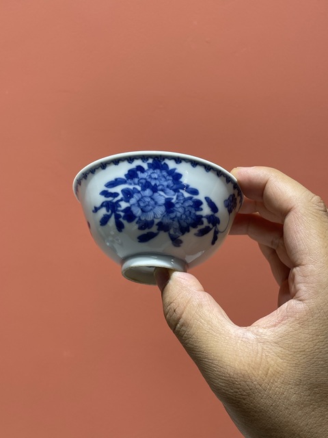 古玩陶瓷民國青花花卉紋茶園真品鑒賞圖