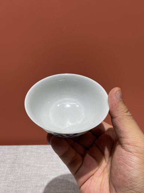 古玩陶瓷民國青花花卉紋茶園真品鑒賞圖