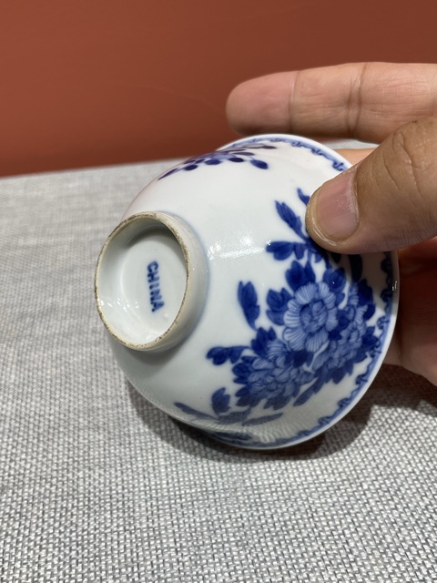 古玩陶瓷民國青花花卉紋茶園真品鑒賞圖
