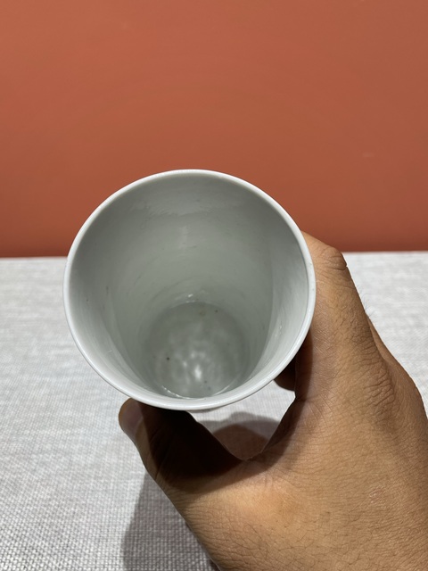 古玩陶瓷民國細路粉彩蘆雁紋杯真品鑒賞圖
