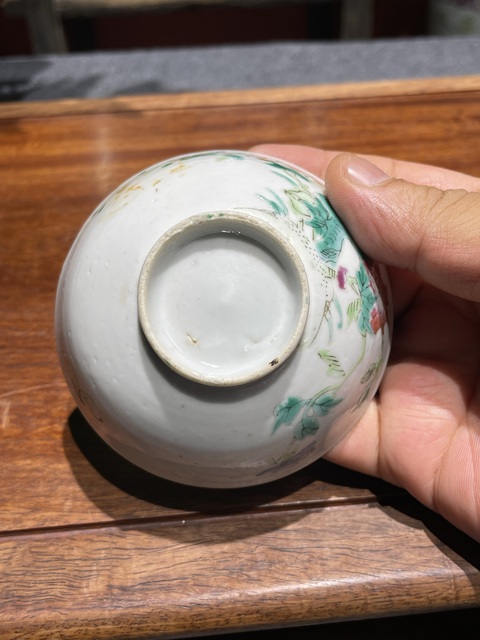 古玩陶瓷清代同治粉彩花鳥紋茶園拍賣,當前價格2200元